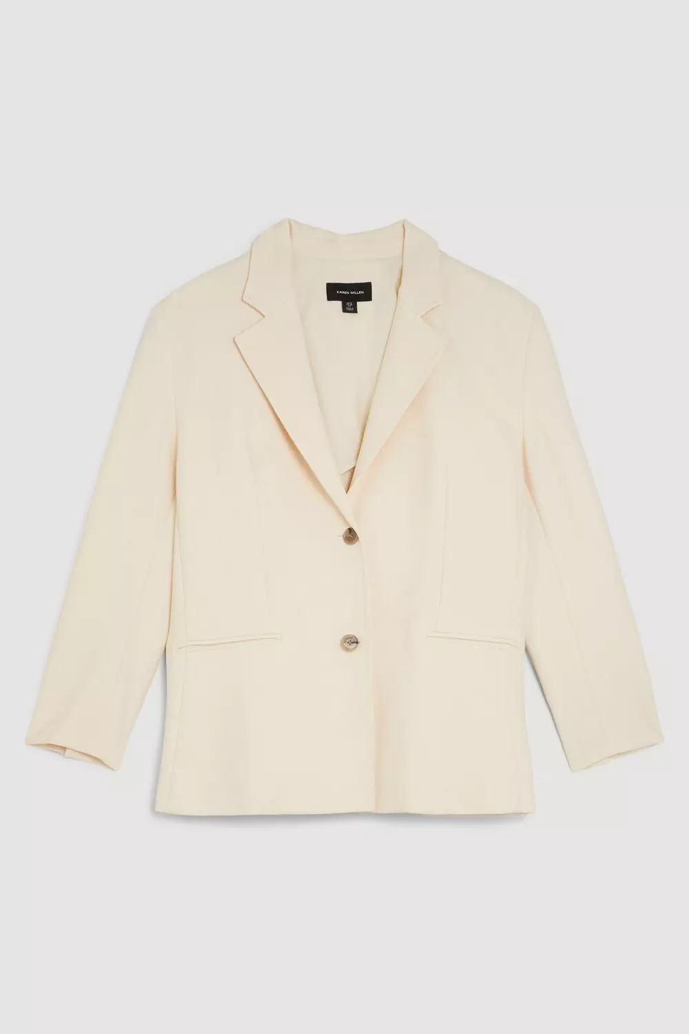 KAREN MILLEN コンパクトストレッチ テーラード ブレザー 無地 Compact Stretch Relaxed Tailored Single Breasted Blazer