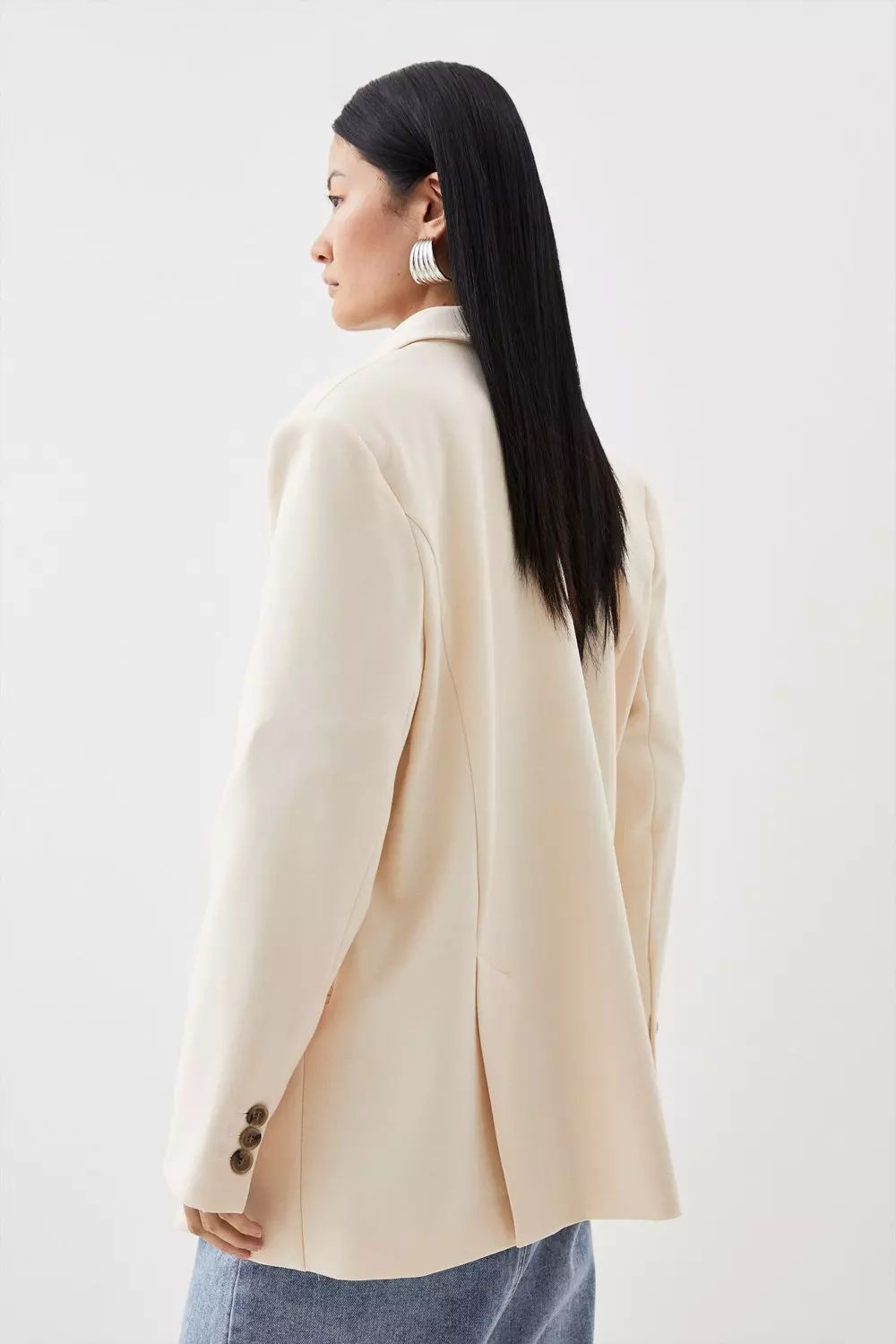 KAREN MILLEN コンパクトストレッチ テーラード ブレザー 無地 Karen Millen】コンパクト ストレッチ テーラード ブレザー
