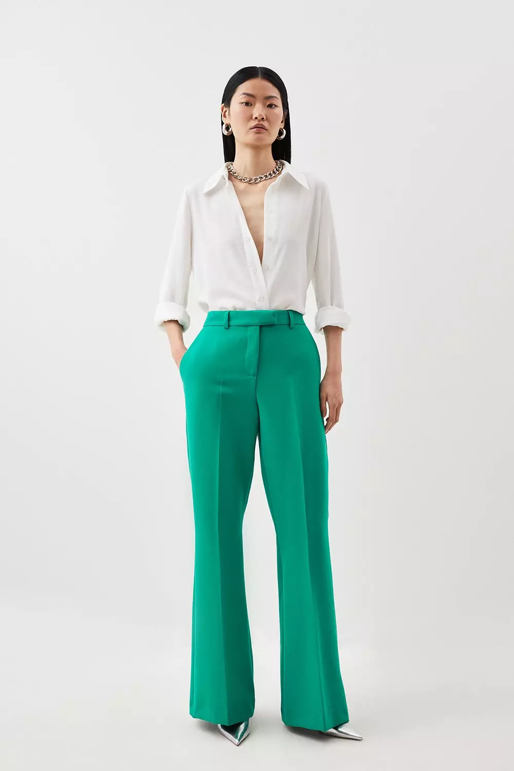 Green Clean Tailored Kickflare Trouser alternative image