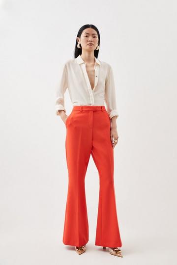 Red Clean Tailored Kickflare Trouser