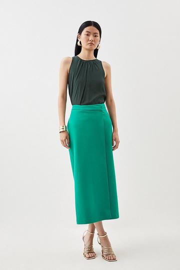 Green Clean Tailored Maxi Skirt