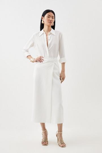 Clean Tailored Maxi Skirt ivory