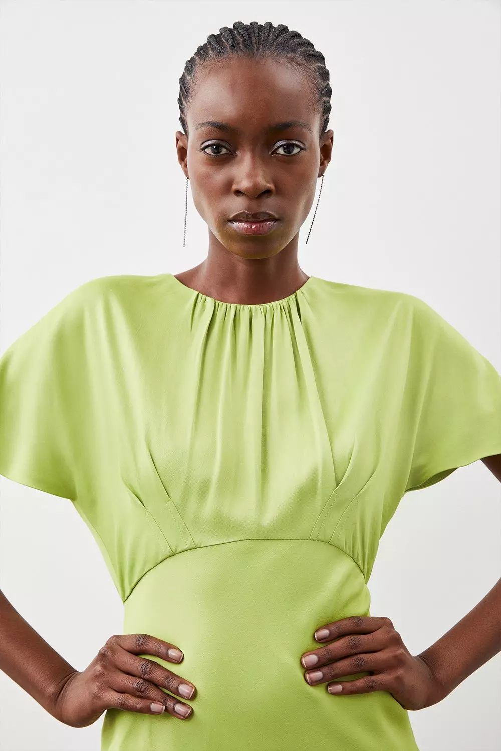 Satin Woven Crepe Maxi Dress | Karen Millen