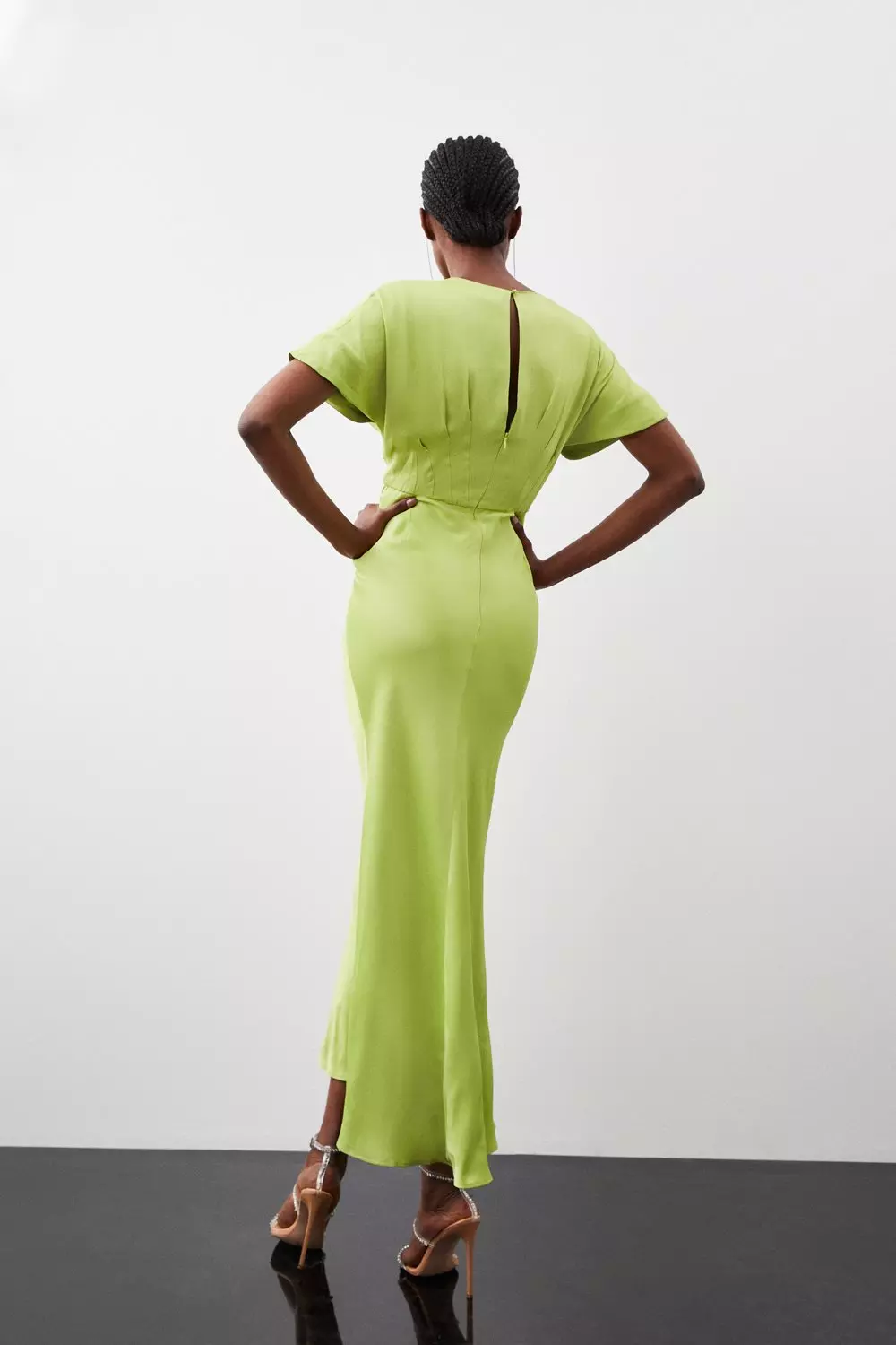Satin Woven Crepe Maxi Dress | Karen Millen