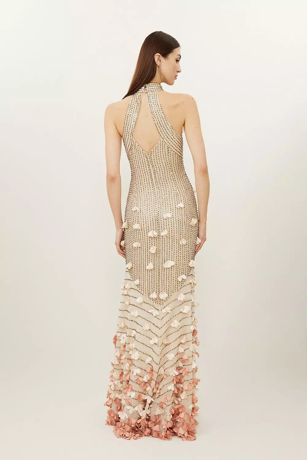 Petite Floral Applique Woven Maxi Rosette Maxi | Karen Millen