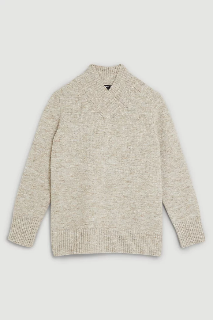 Wool Blend Cosy V Neck Knit Sweater | Karen Millen Wool Blend Cosy V Neck Knit Sweater | Karen Millen