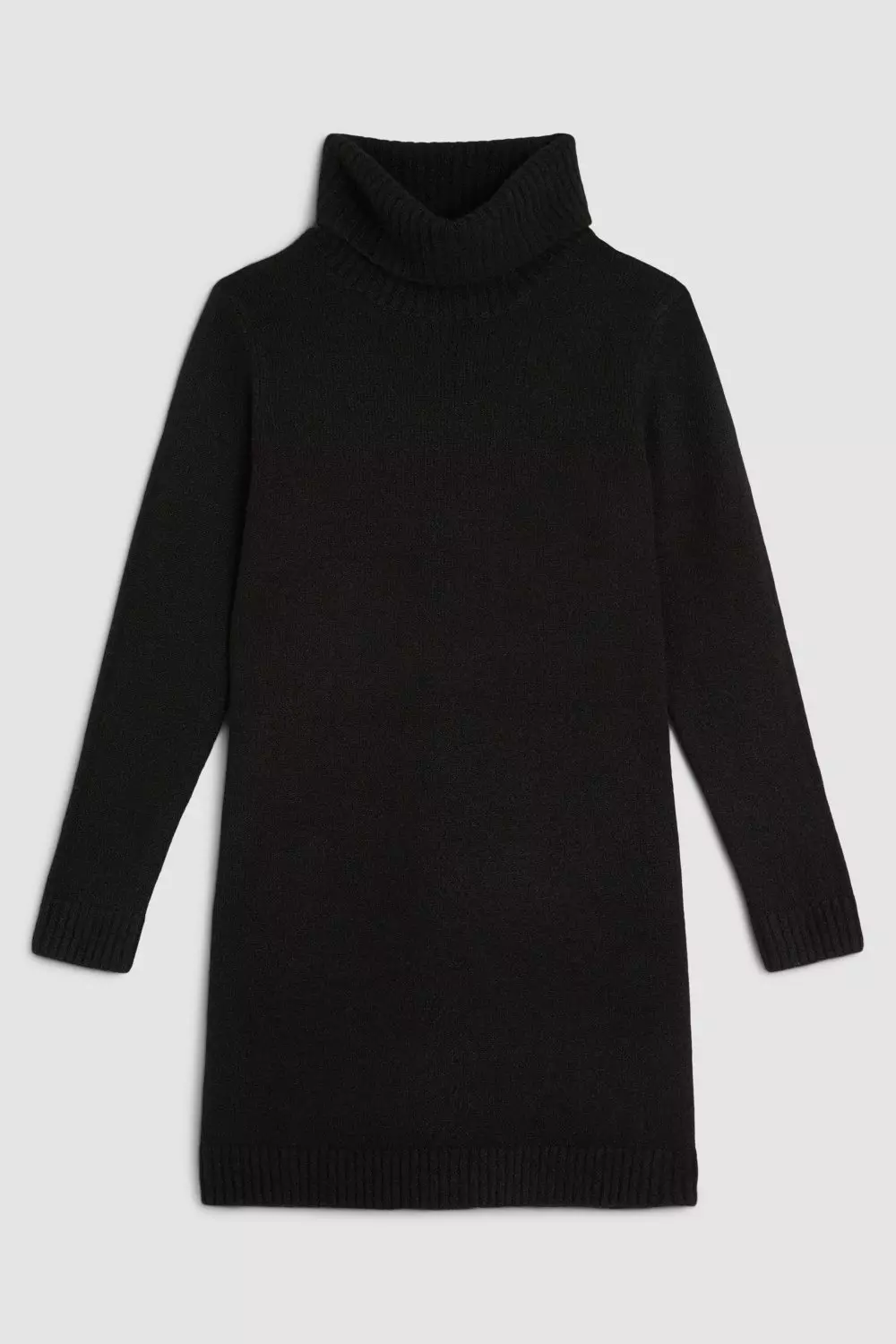 Black knitted polo neck dress fashion