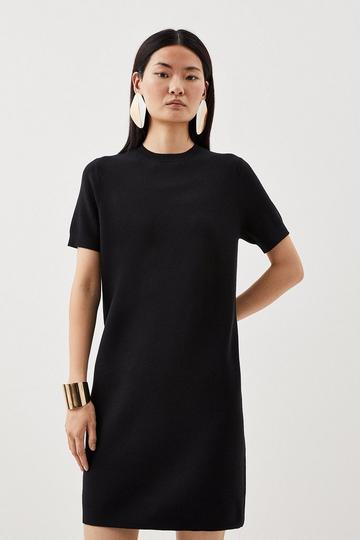 Black Milano Knit Mini Dress