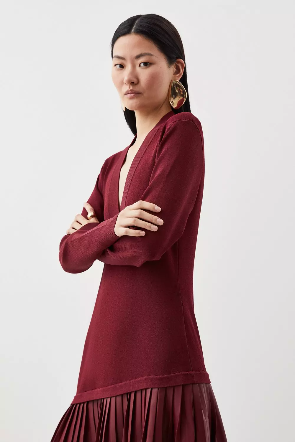 Pu dress red best sale