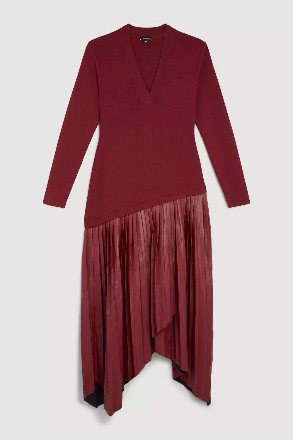 KAREN MILLEN フレアドレス 2WAY 無地 マント ワンピース Soft Tailored Side Pleated Midi Dress | Karen Millen