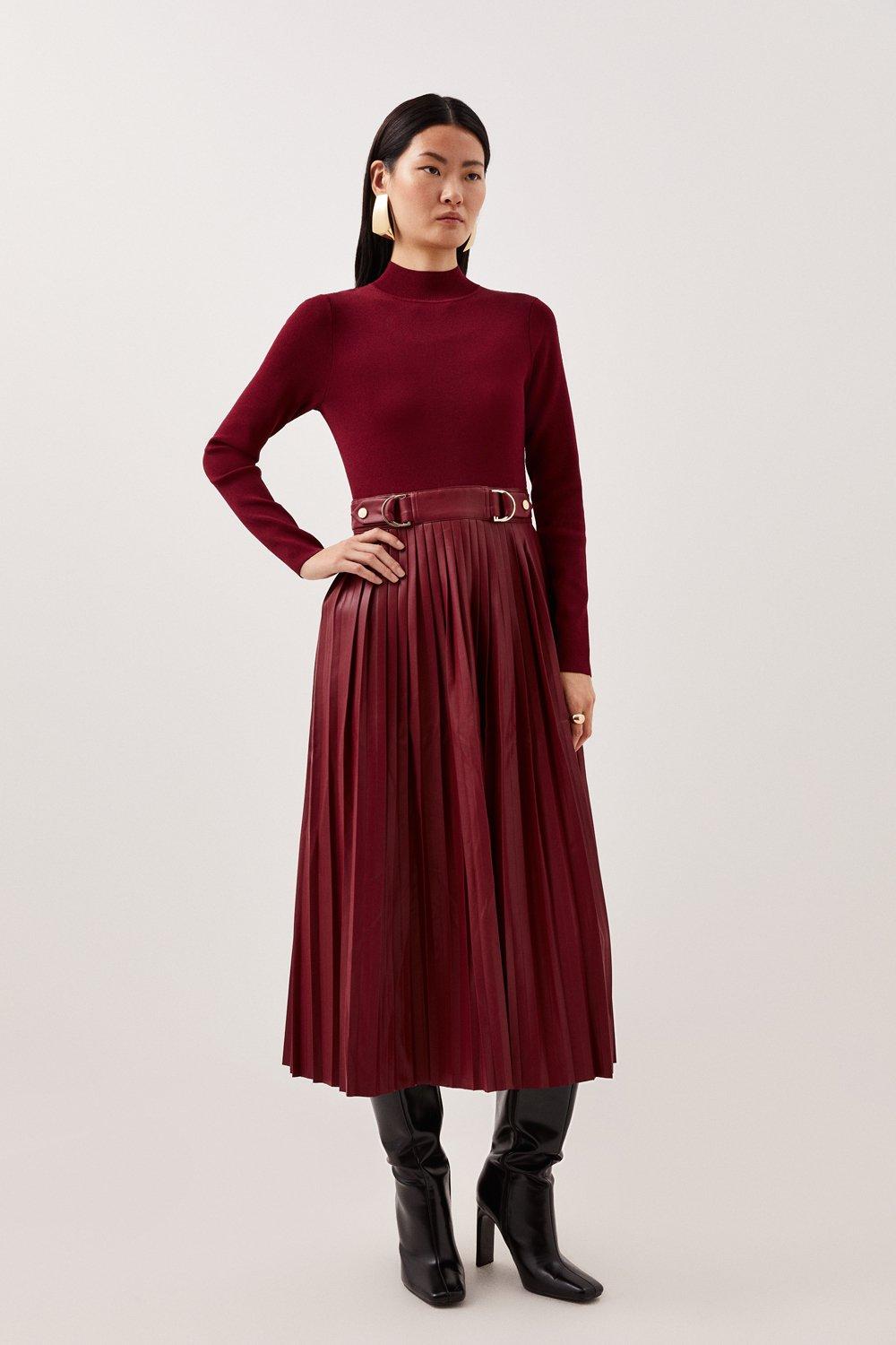 Burgundy Midi Dresses Burgundy Dresses Karen Millen