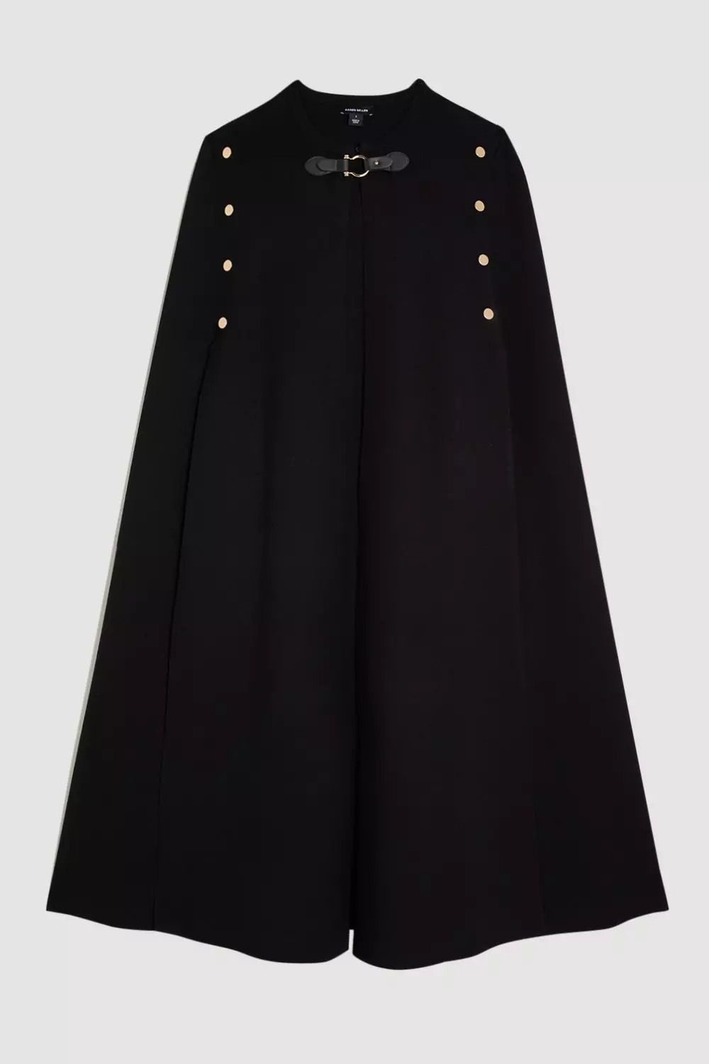 Viscose Blend Military Knit Longline Cape Karen Millen