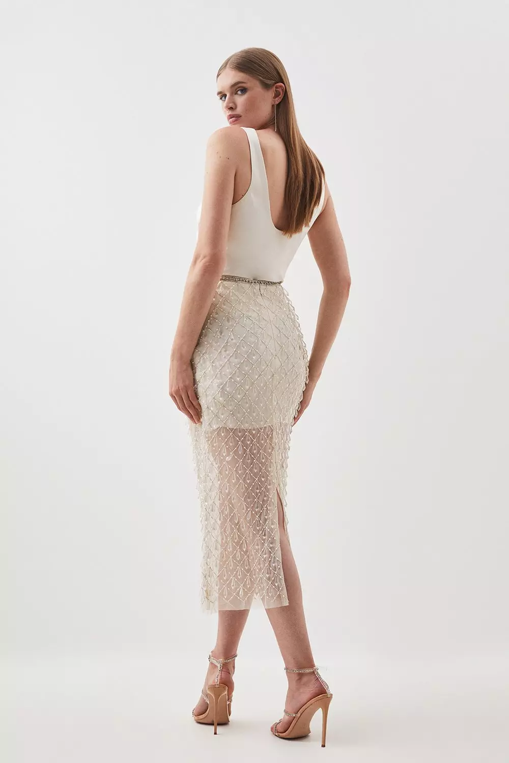 完売前に【Karen Millen】シアー レース マキシ スカート Ivory KAREN MILLEN* シアー レース マキシスカート (Karen Millen