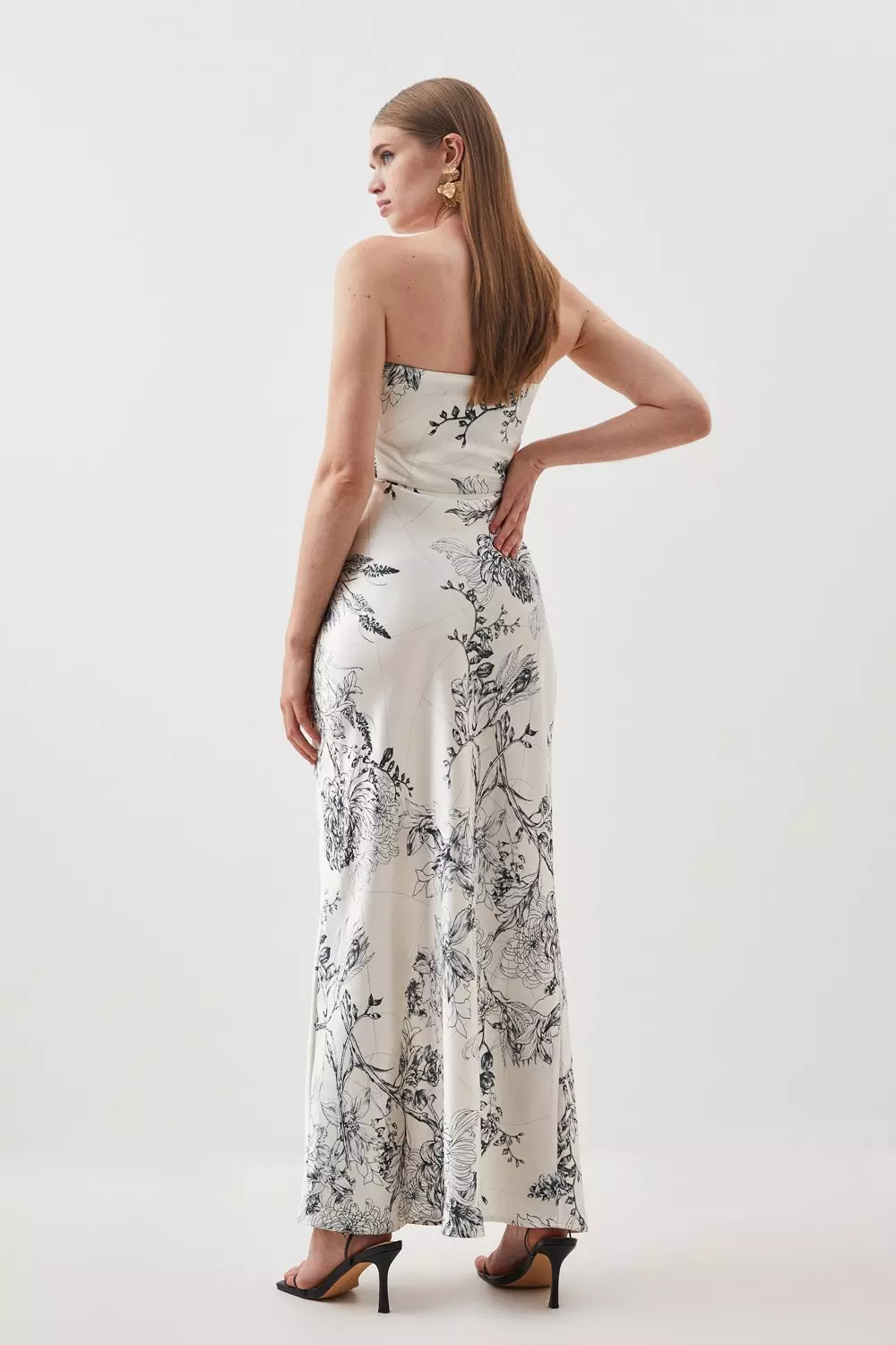 【Karen Millen】ガーデン フローラル ツイルマキシプロムドレス KAREN MILLEN* ガーデン フローラル ツイルマキシプロムドレス