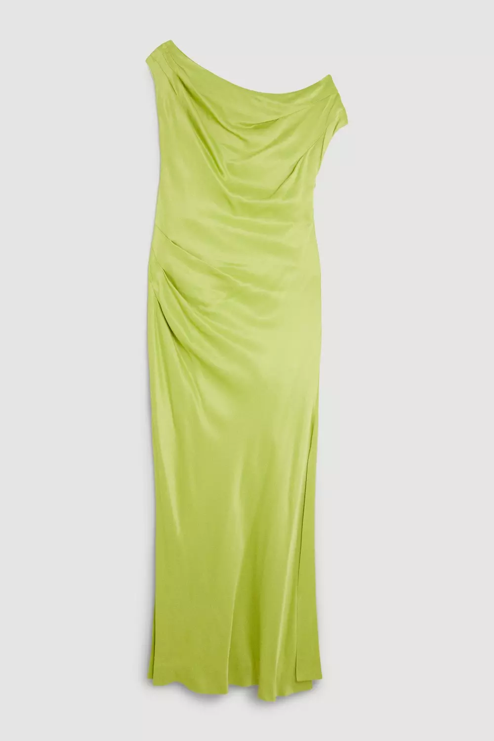 Satin Crepe One Shoulder Woven Maxi Dress | Karen Millen