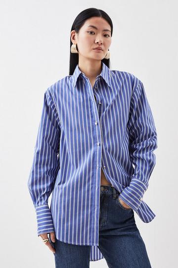 Multi Poplin Stripe Detail Boyfriend Shirt