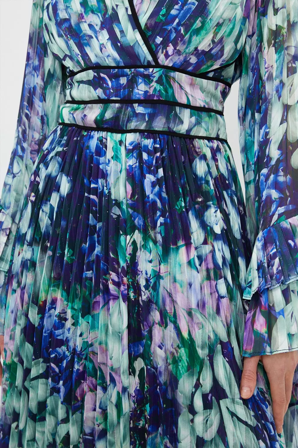 Floral Drama Kimono Woven Maxi Dress | Karen Millen