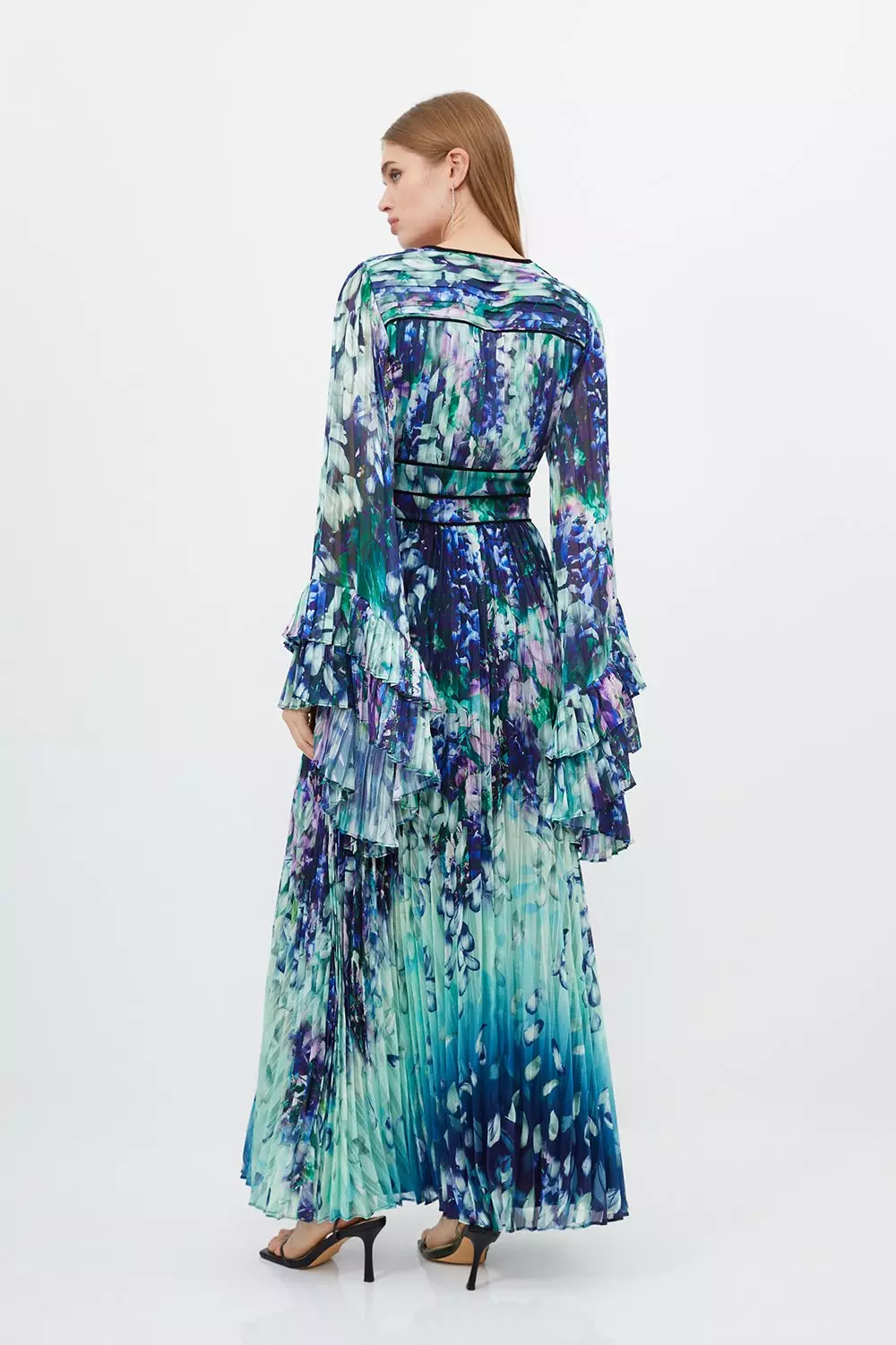 Floral Drama Kimono Woven Maxi Dress Karen Millen