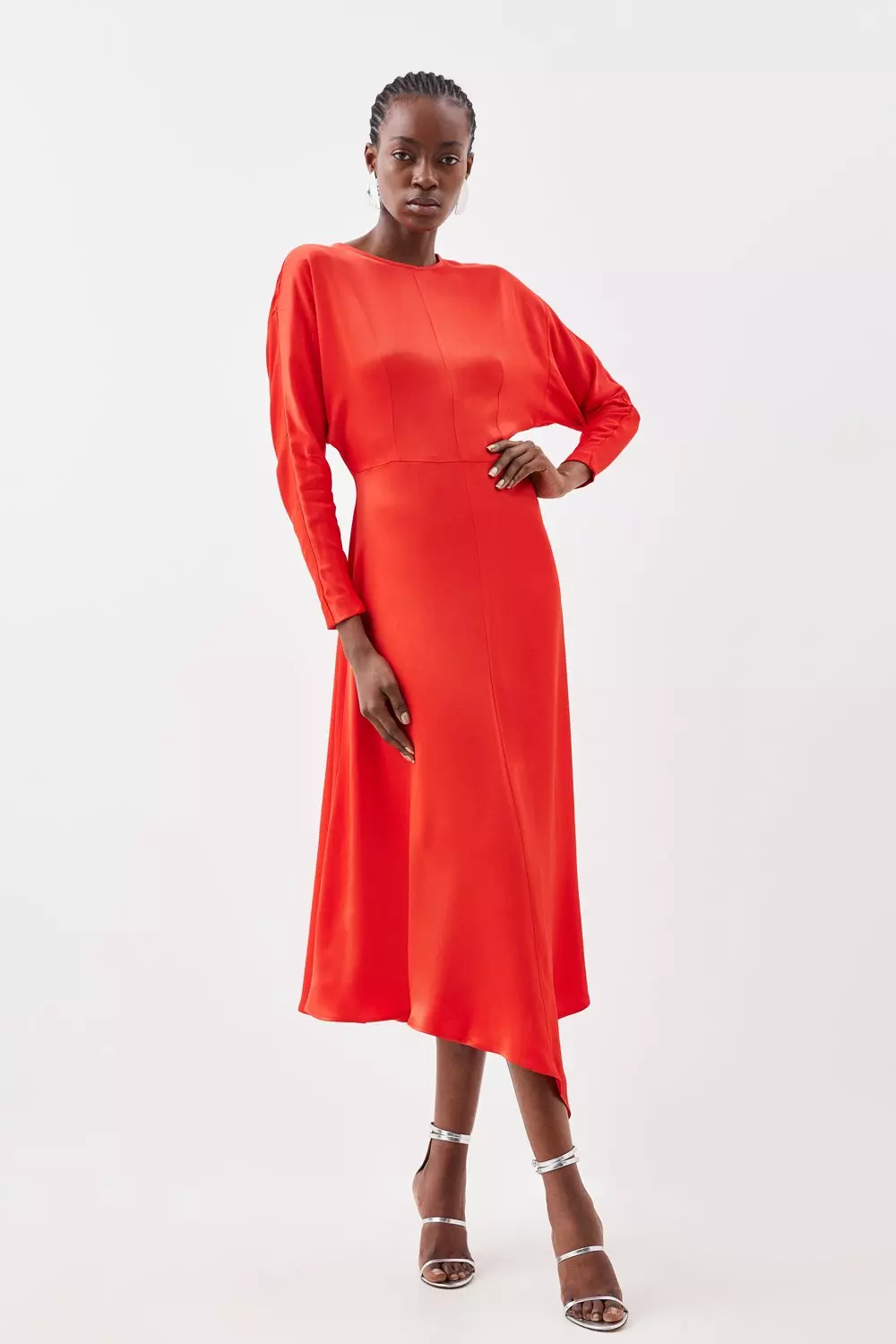 Midi dress satin hotsell