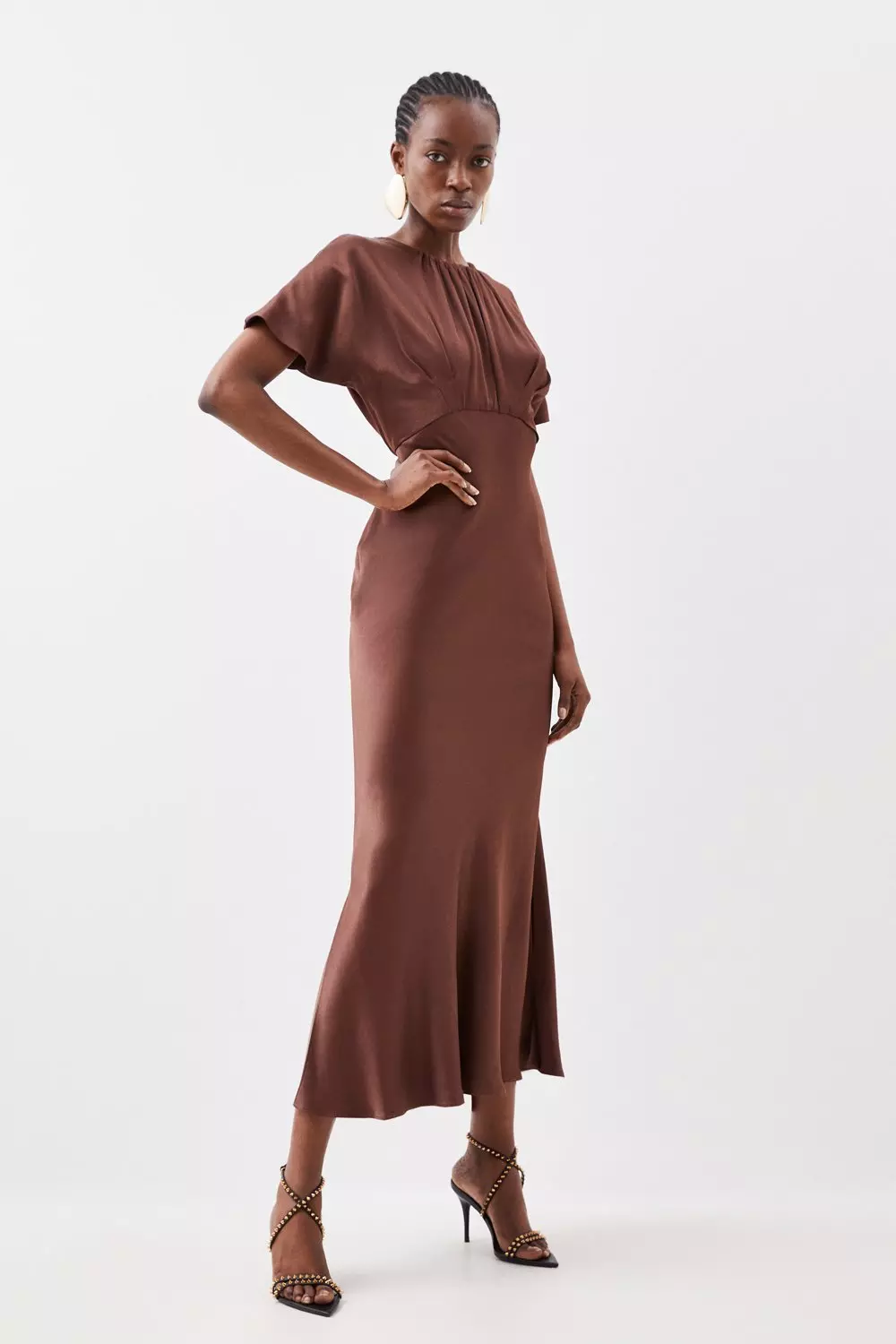 Tall Satin Woven Crepe Maxi Dress Karen Millen