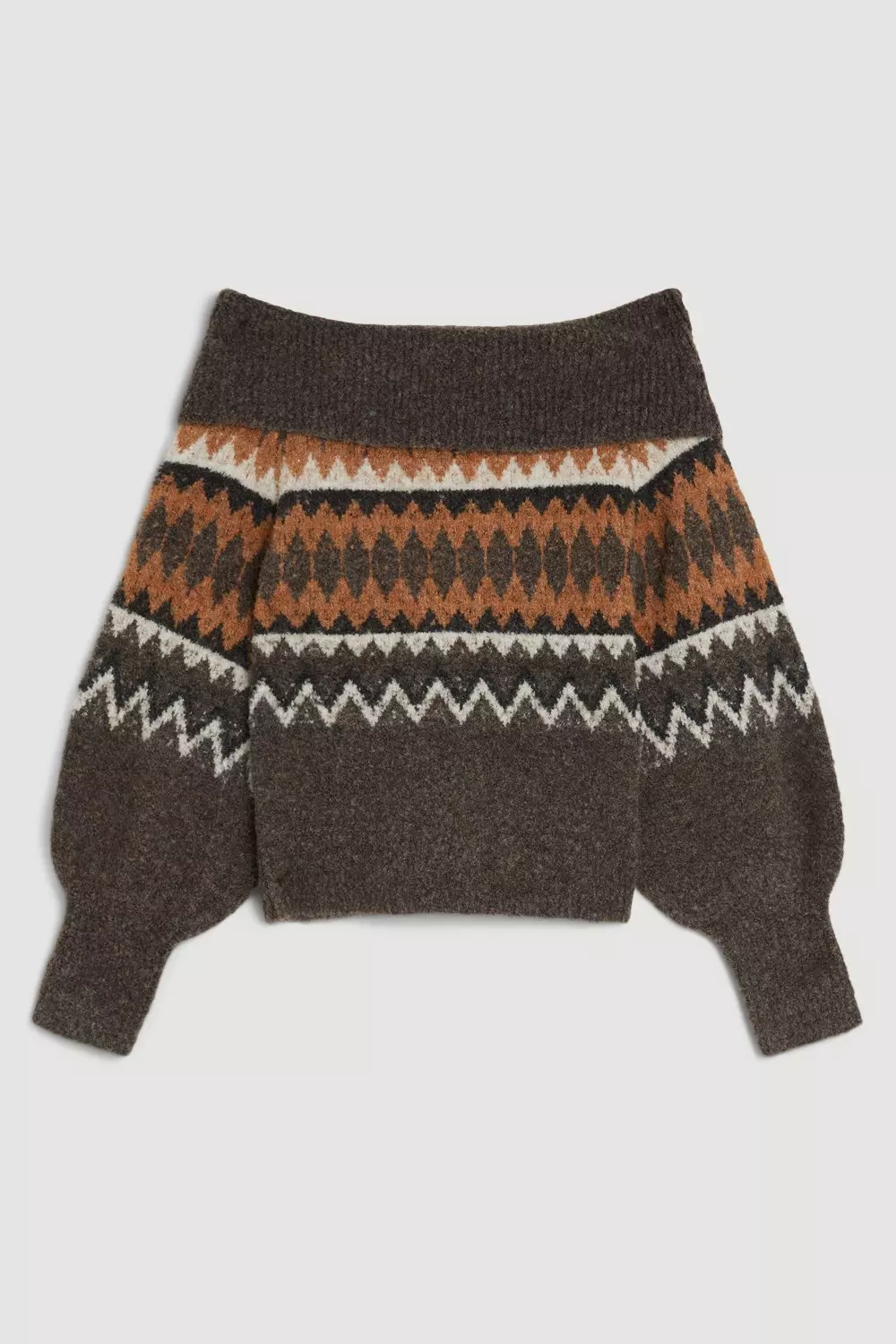 Off the shoulder fair isle sweater store