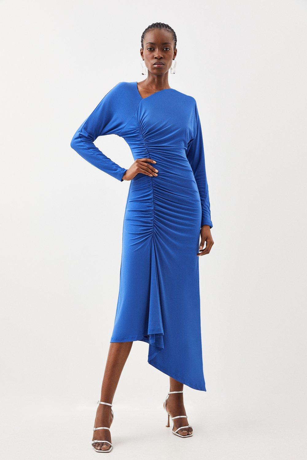 Cobalt blue wedding guest dress best sale