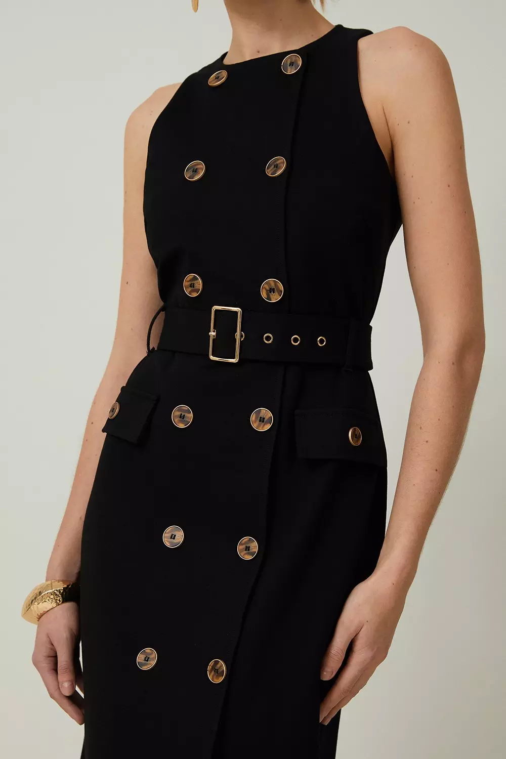 ワンピース Lady Checkered Belted Midi Dress Saige Dress – Sea, New York