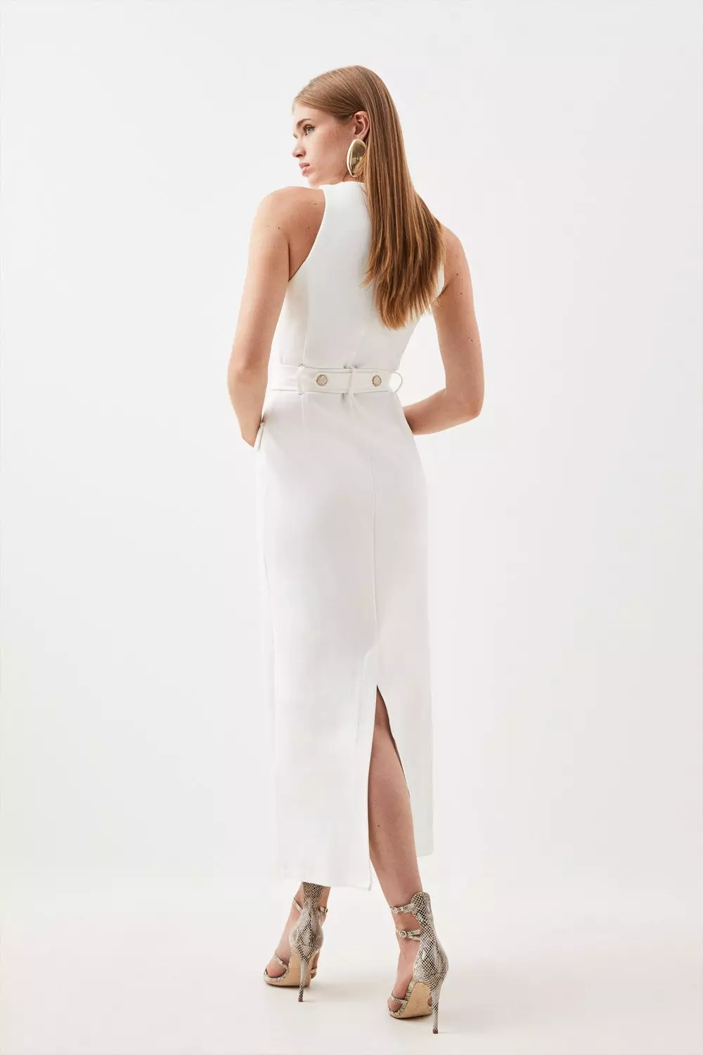 Karen millen white belted dress hotsell