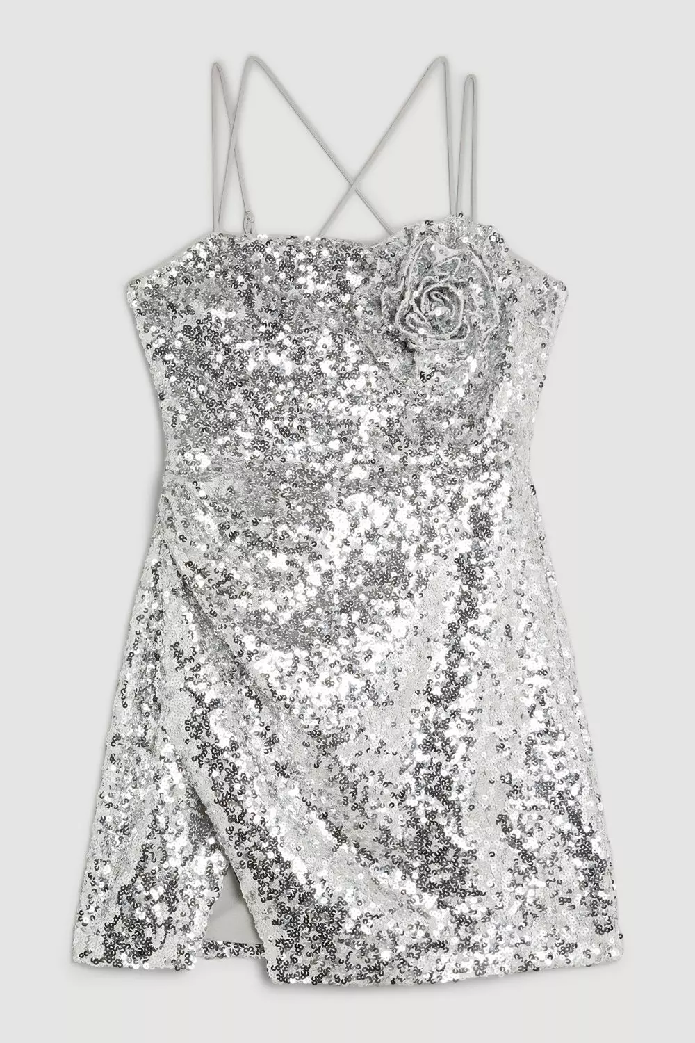 Corsage embellished mini dress best sale