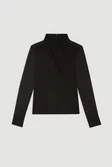 Jersey And Georgette Mix High Neck Top | Karen Millen Jersey And Georgette Mix High Neck Top | Karen Millen