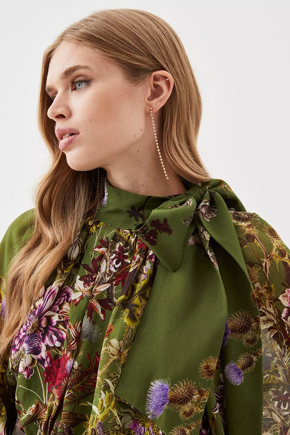 Lydia Millen Viscose Floral Border Print Woven Mini Dress