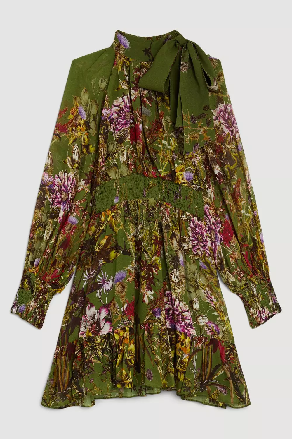 Lydia Millen Viscose Floral Border Print Woven Mini Dress