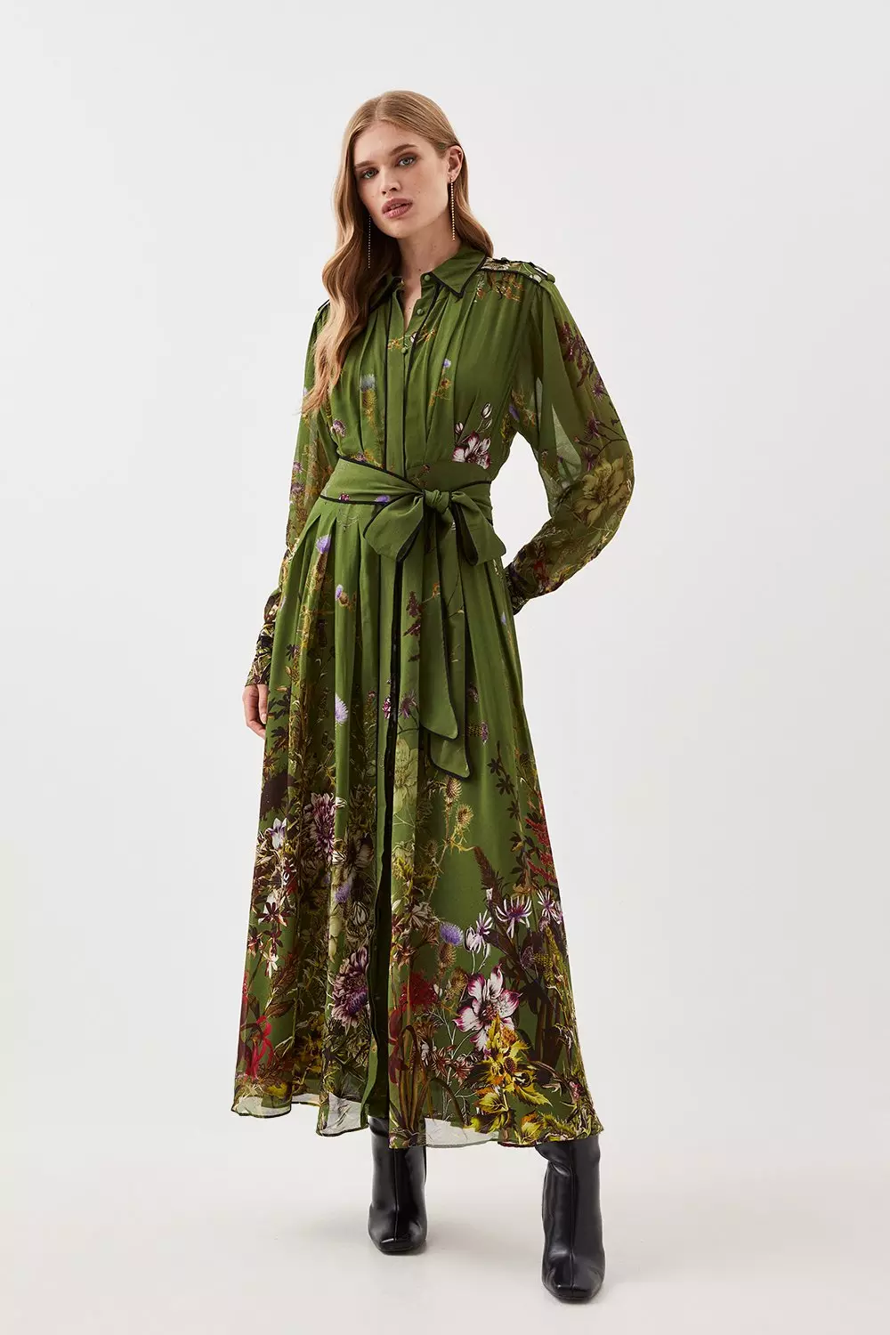 Karen millen floral midi dress sale