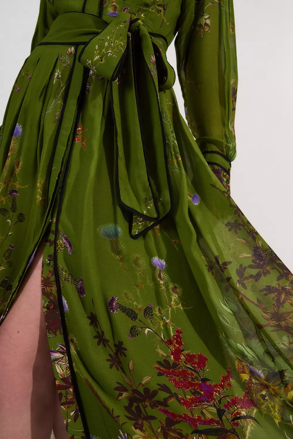 Lydia Millen Viscose Floral Border Shirt Woven Midi Dress