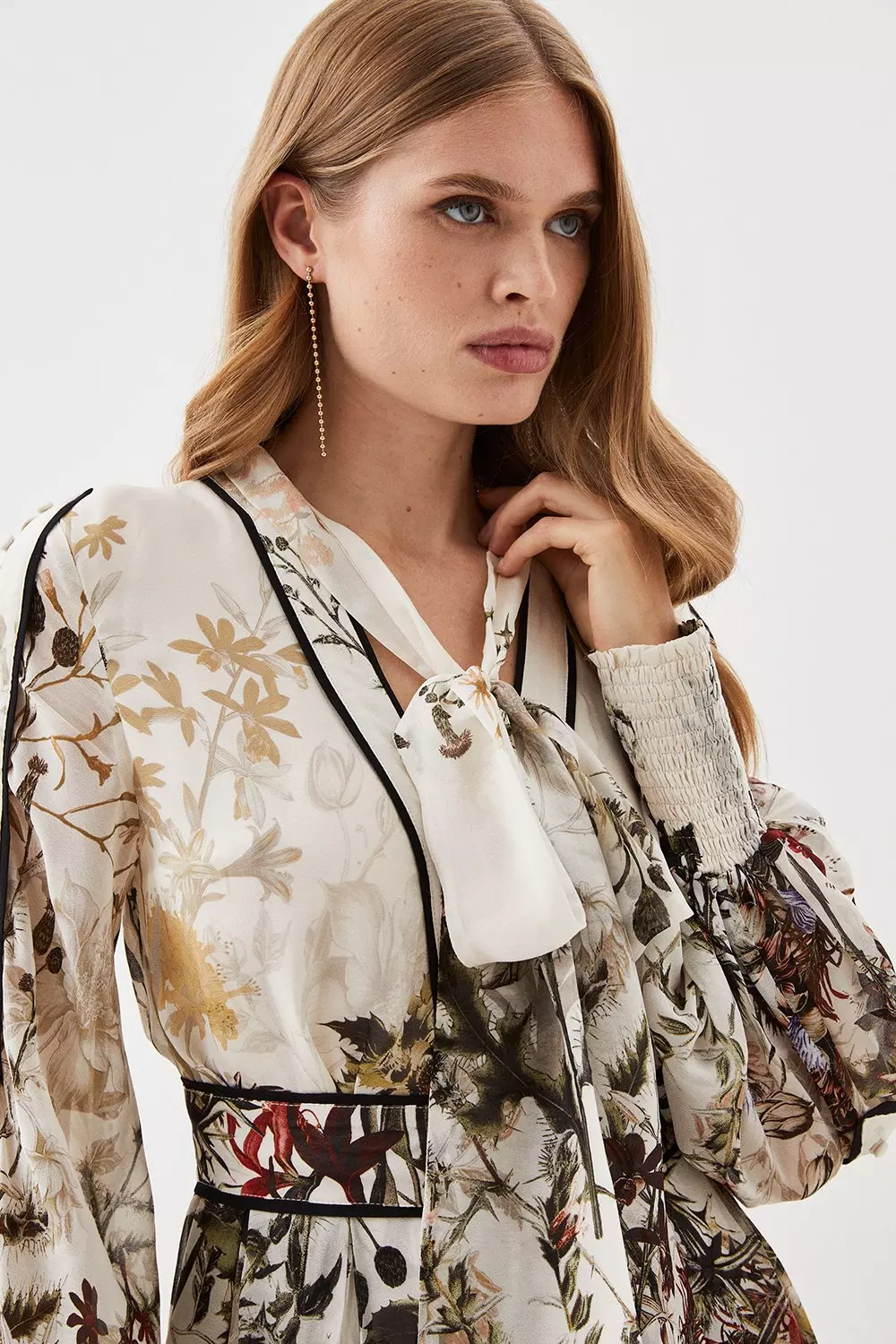 Lydia Millen Petite Viscose Floral Border Print Maxi Dress