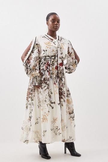 Multi Lydia Millen Plus Size Viscose Floral Print Woven Maxi Dress