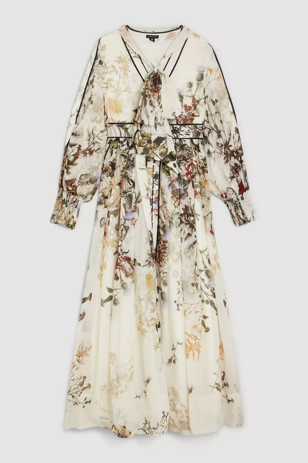 【Karen Millen】Lydia Millen ボタニカル マキシ ワンピース Lydia Millen Silk Cotton Botanical Maxi Dress | Karen Millen