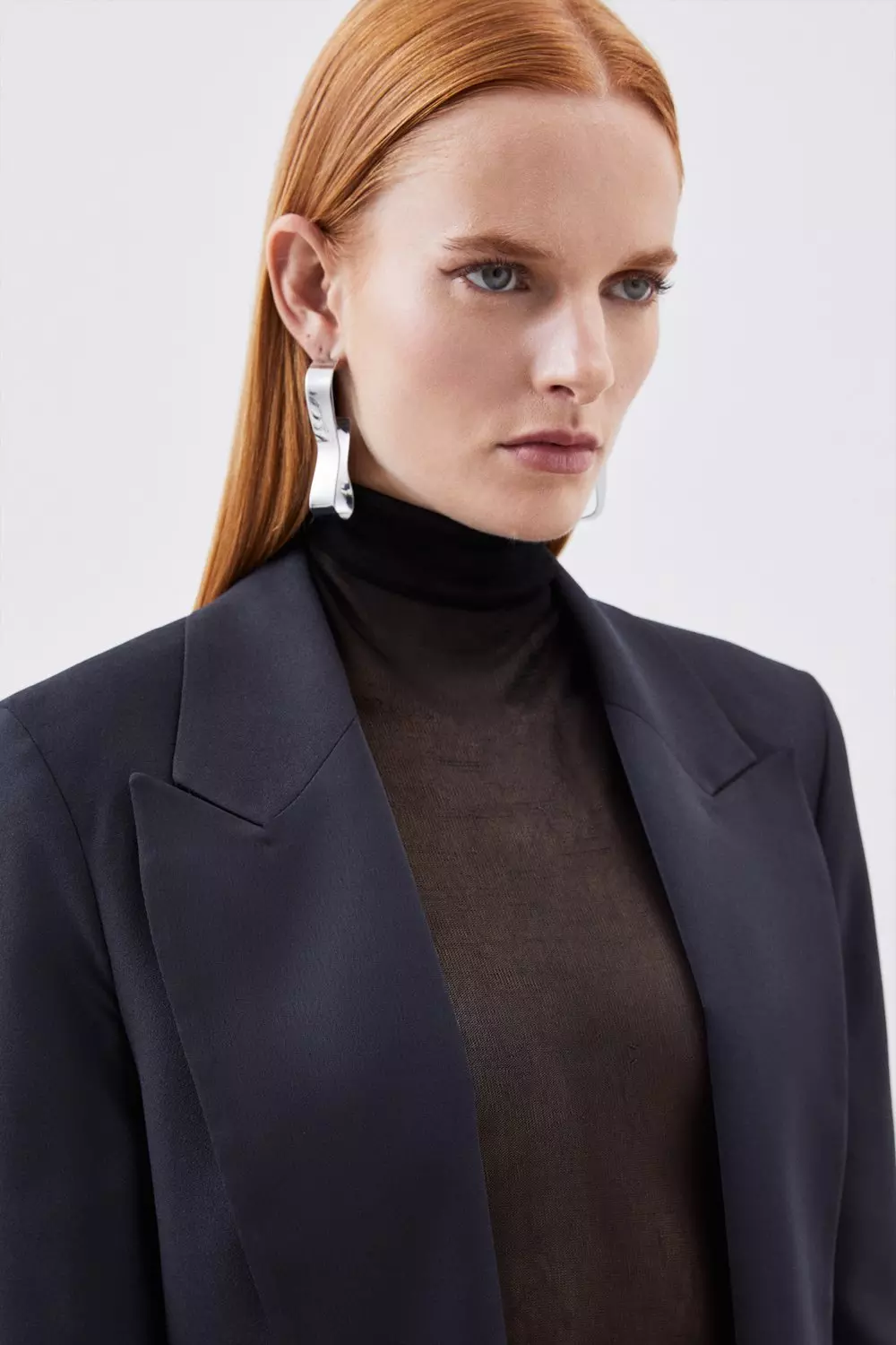 Tailored Satin Back Crepe Cropped Blazer | Karen Millen