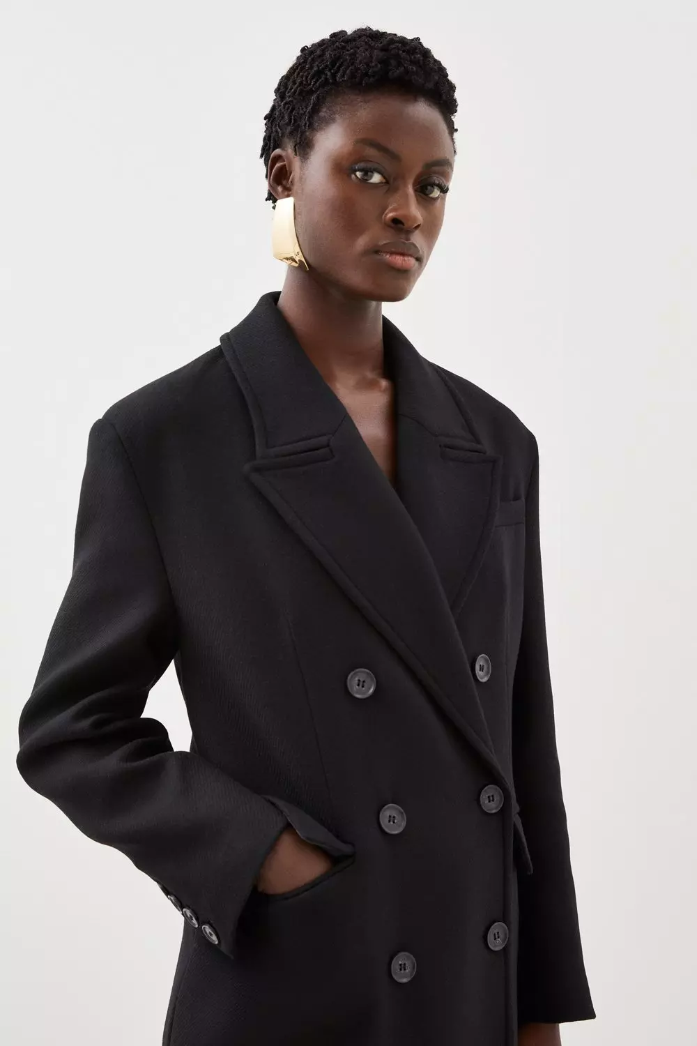 Italian Manteco Wool Blend Oversized Strong Shoulder Double