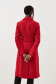 Italian Manteco Wool Mix Button Detail Belted Midi Coat Italian Manteco Wool Mix Button Detail Belted Midi Coat