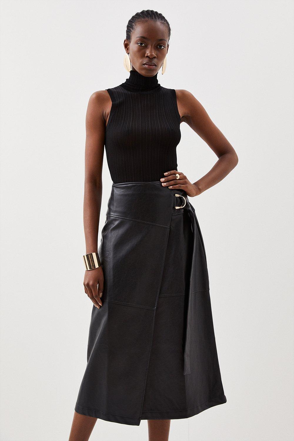 Black Leather Skirts Karen Millen