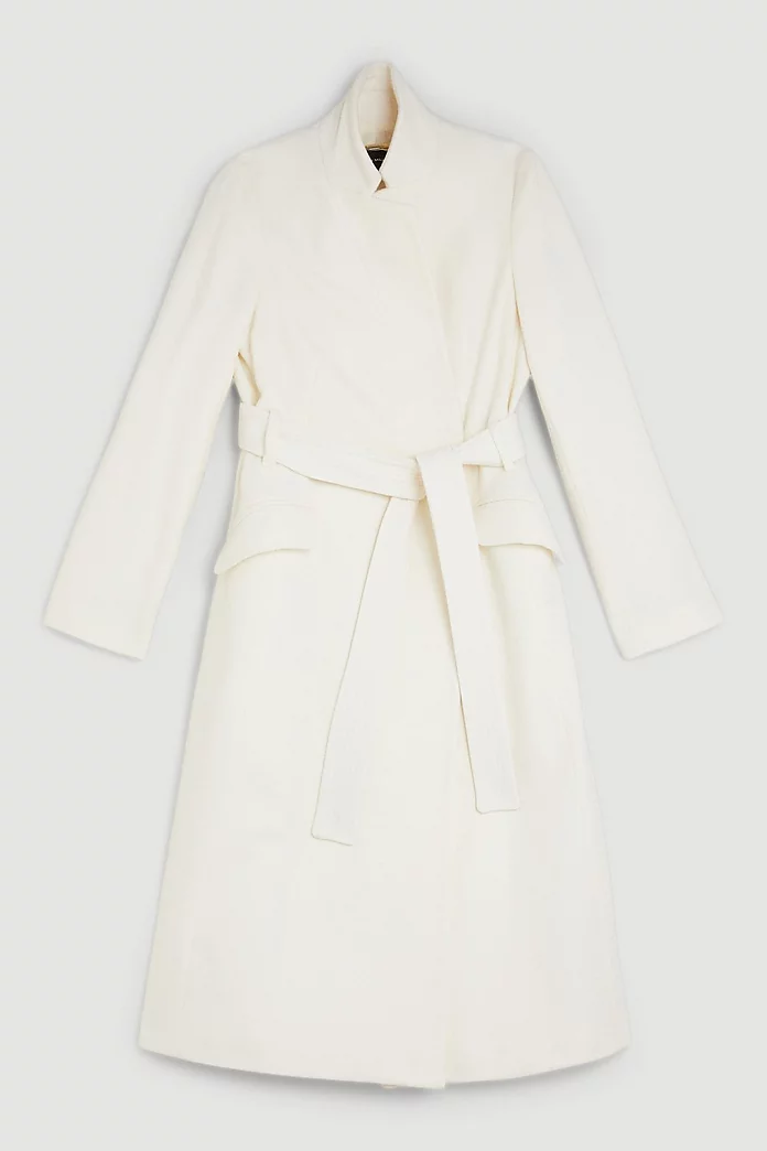 Italian Manteco Wool Forever Notch Neck Midi Coat | Karen Millen Italian Manteco Wool Forever Notch Neck Midi Coat | Karen Millen