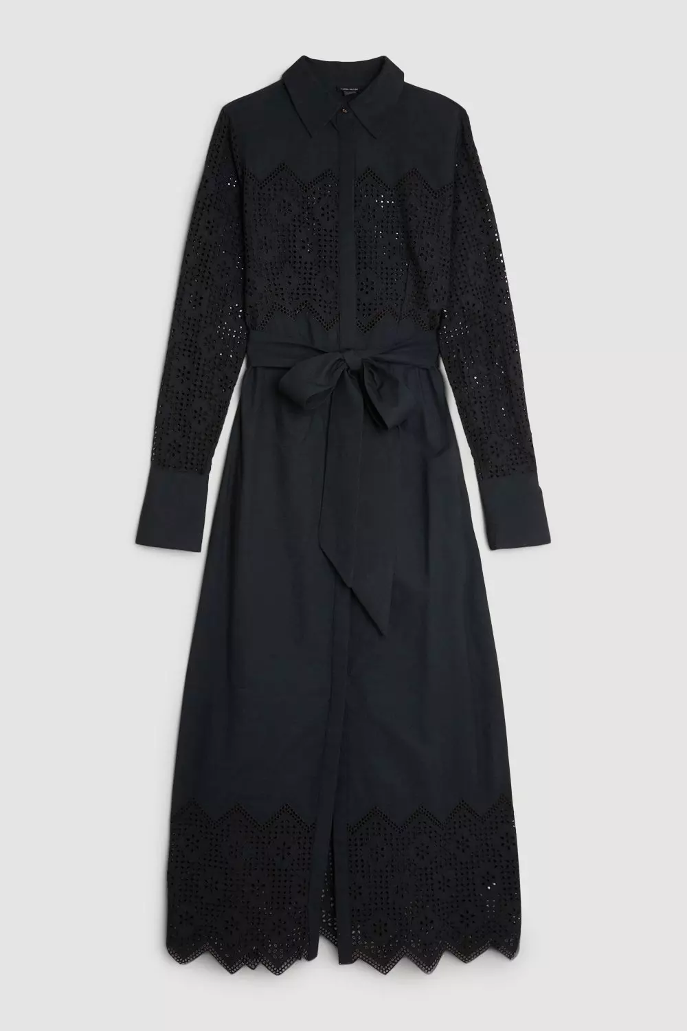 ◆KAREN MILLEN◆ コットン コルセット織り マキシドレス / navy Cotton Eyelet Woven Maxi Dress | Karen Millen