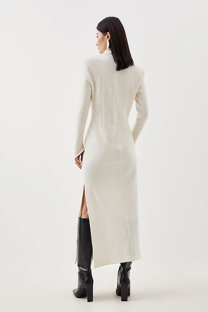 Wool Funnel Neck Knit Midi Dress | Karen Millen Wool Funnel Neck Knit Midi Dress | Karen Millen
