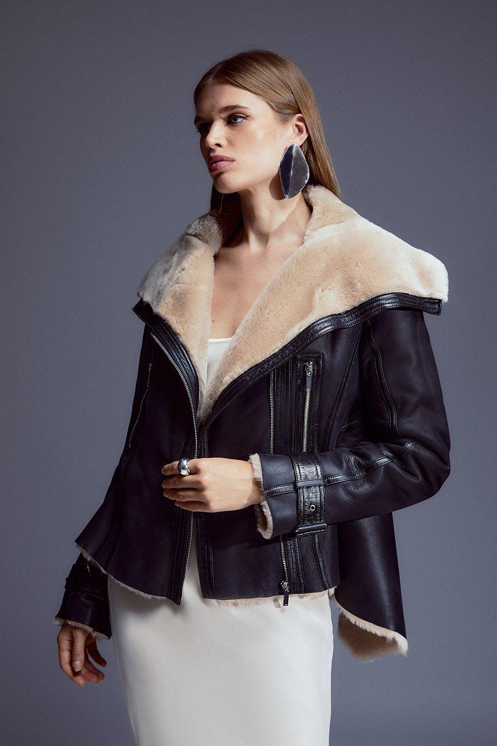 Shearling High Low Jacket