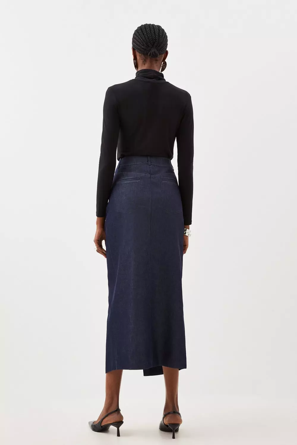 Tailored Denim Maxi Skirt Karen Millen