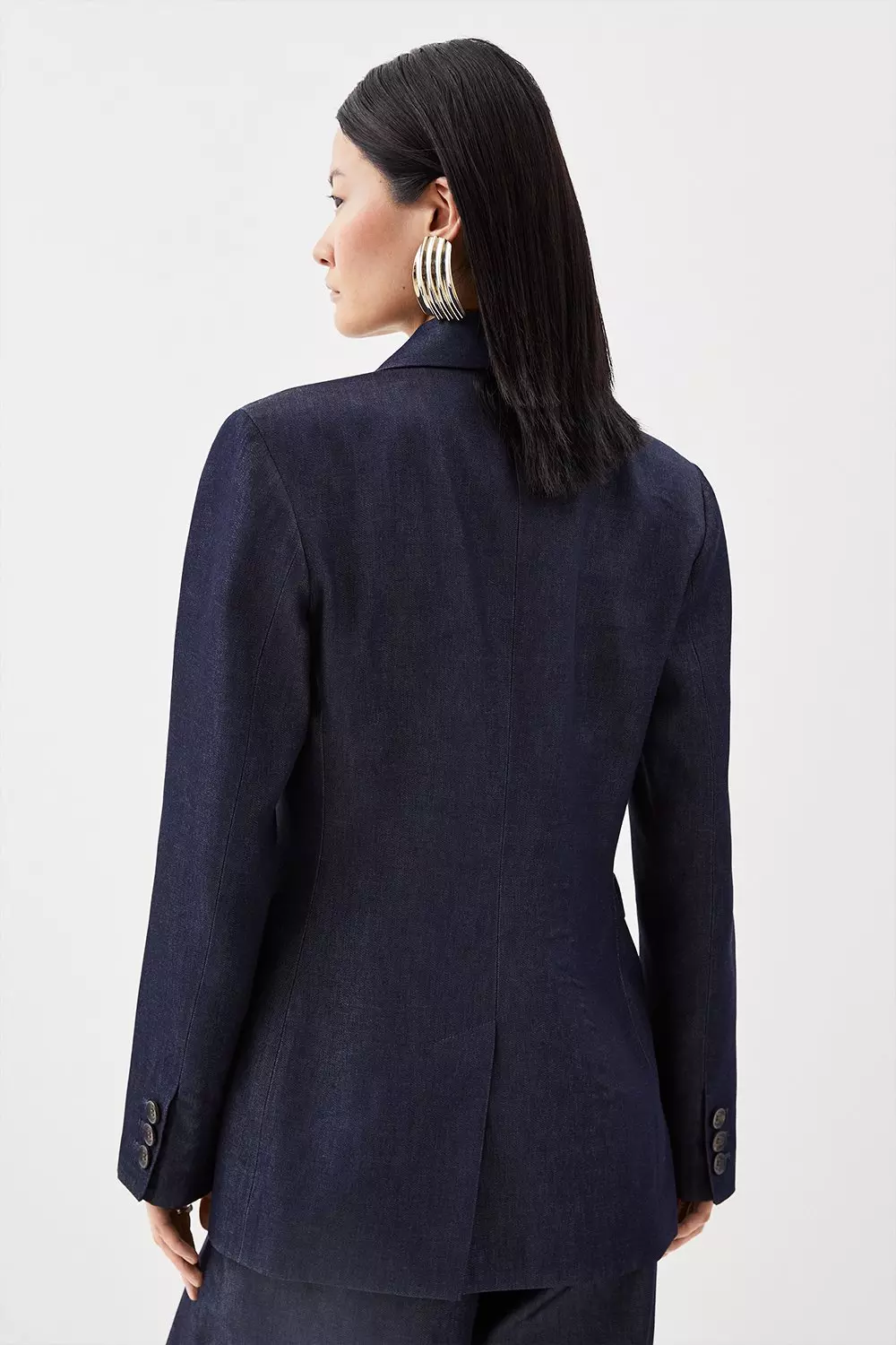 Tailored Denim Double Breasted Blazer | Karen Millen