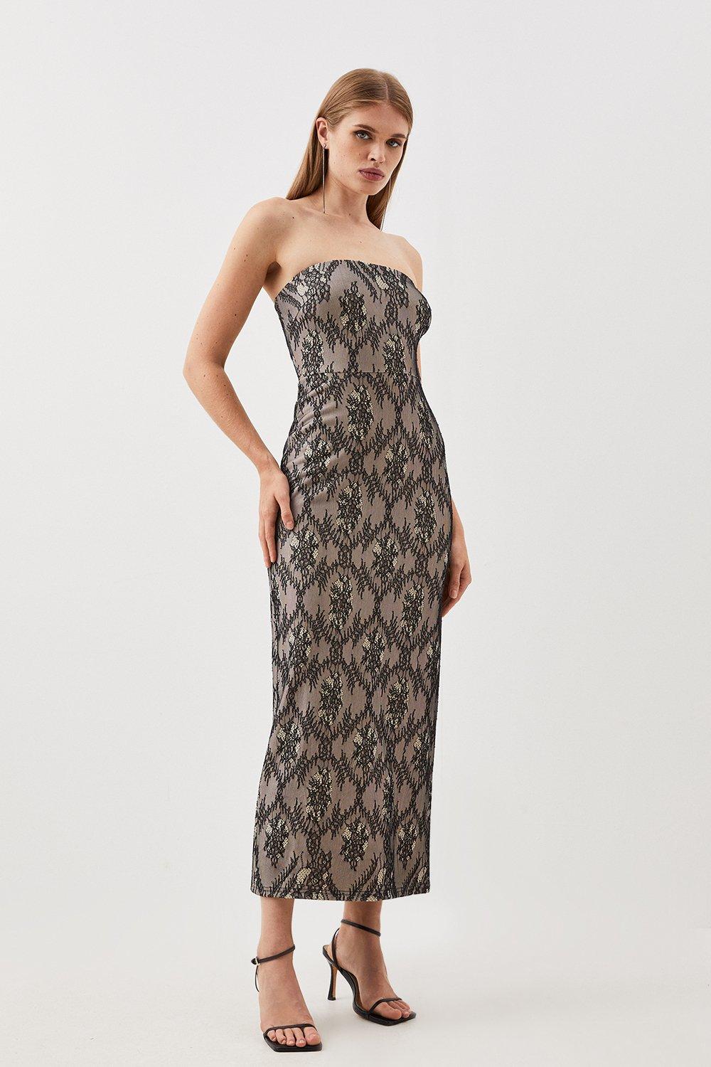 Leopard lace midi dress karen millen best sale