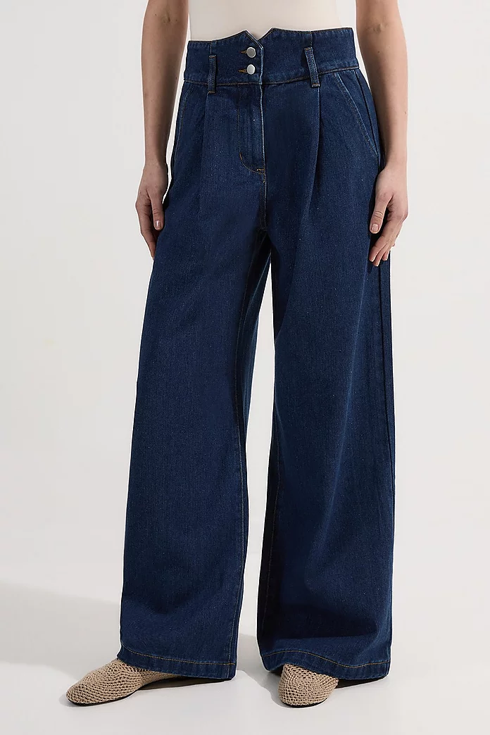 Denim Indigo Wide Leg Pants | Karen Millen Denim Indigo Wide Leg Pants | Karen Millen