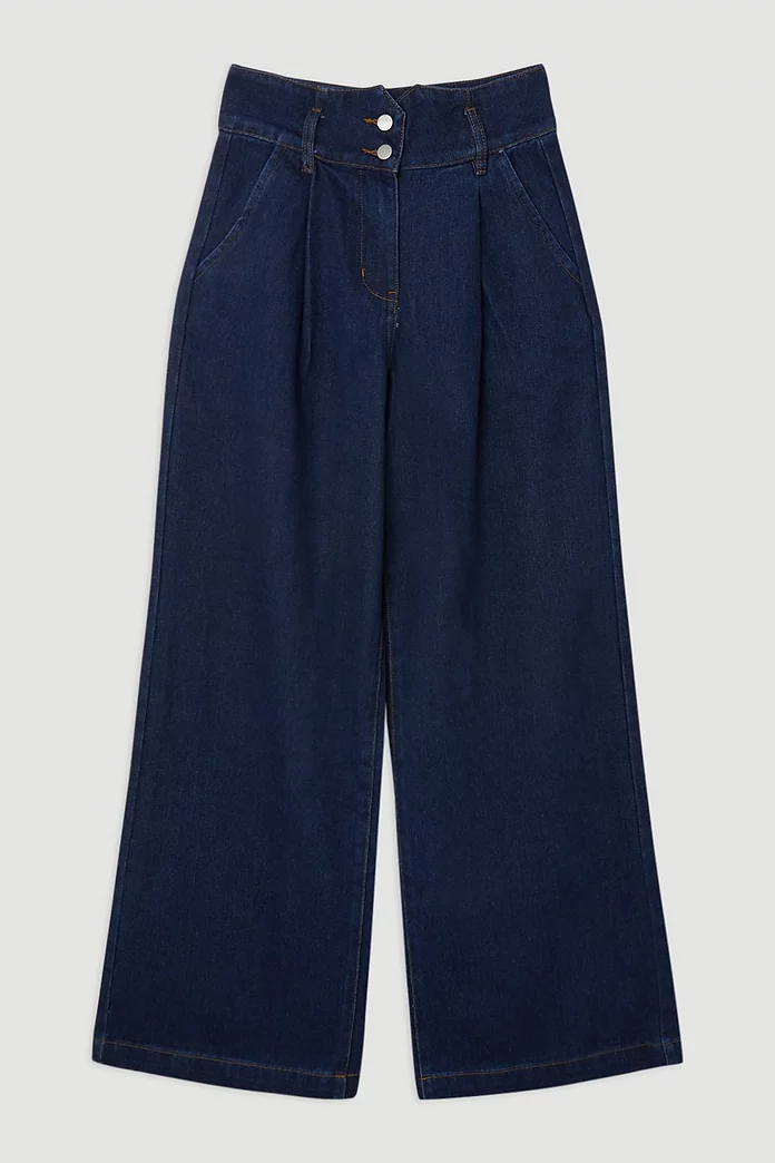 Denim Indigo Wide Leg Pants | Karen Millen Denim Indigo Wide Leg Pants | Karen Millen